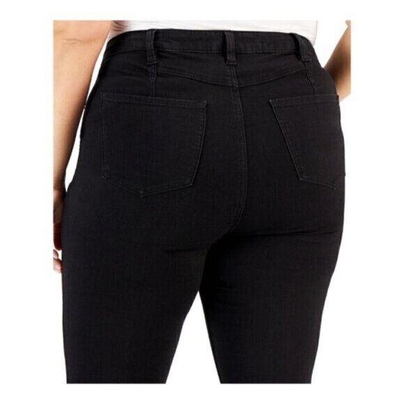 Celebrity Pink Trendy Plus Size 16W  Black High Rise Flare-Leg Jeans NWT - Picture 7 of 9